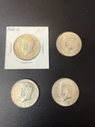 Lot Of 4 KENNEDY Half Dollars 40% SILVER, JFK Qty 4 Coins Exactly As Shown
