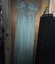 Ver Pretty Light Blue Long Prom Dress