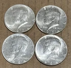 1964 Kennedy Half Dollars 90% Silver Circulated Lot Of 4