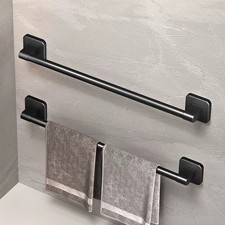 1pc Self-Adhesive Bathroom Towel Rack No-Drill Aluminum Alloy Towel Holder - NEW