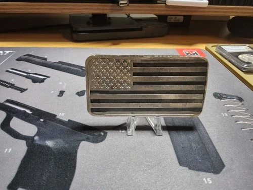 10 oz .999 Fine Silver Bar American Flag Design – Overweight 10.66 ozt