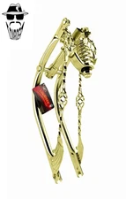 Original Lowrider 20" Bent 1" Gold DROP-DOWN Deluxe Fork w/Bird Cage Wing Bars.