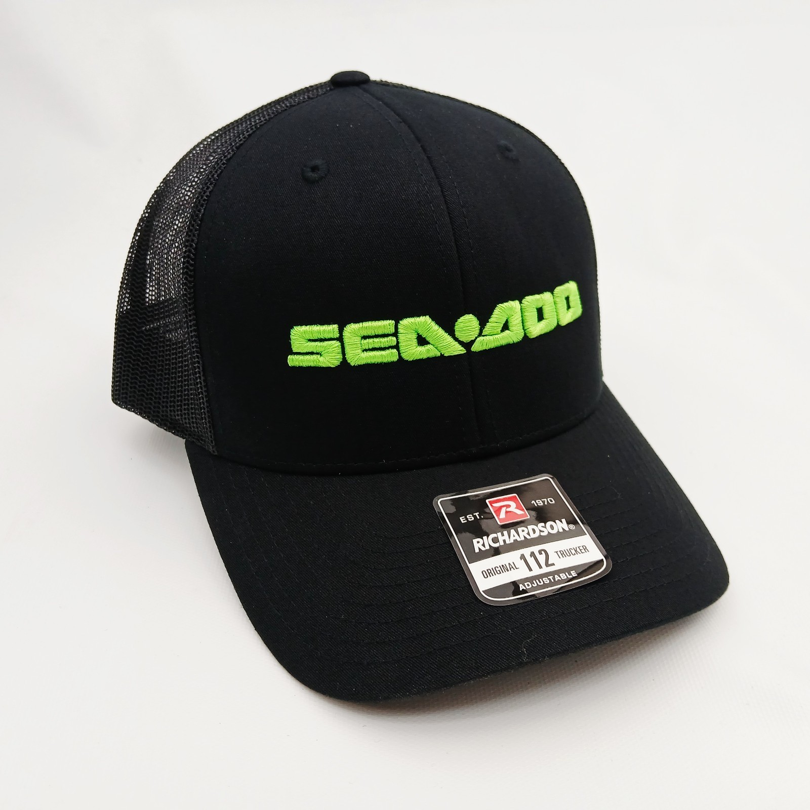 Sea-Doo Solid Black Mesh Back Snap Back Richardso… - image 2