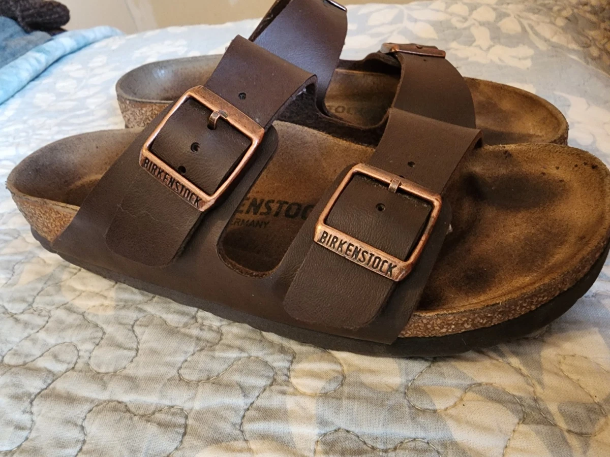 BIRKENSTOCK Arizona Birko-Flor Birkibuc Mocha Vegan Leather Sandals Men sz.13/46 Birkenstock M Straps Sandals for Men for sale | eBay main image 2
