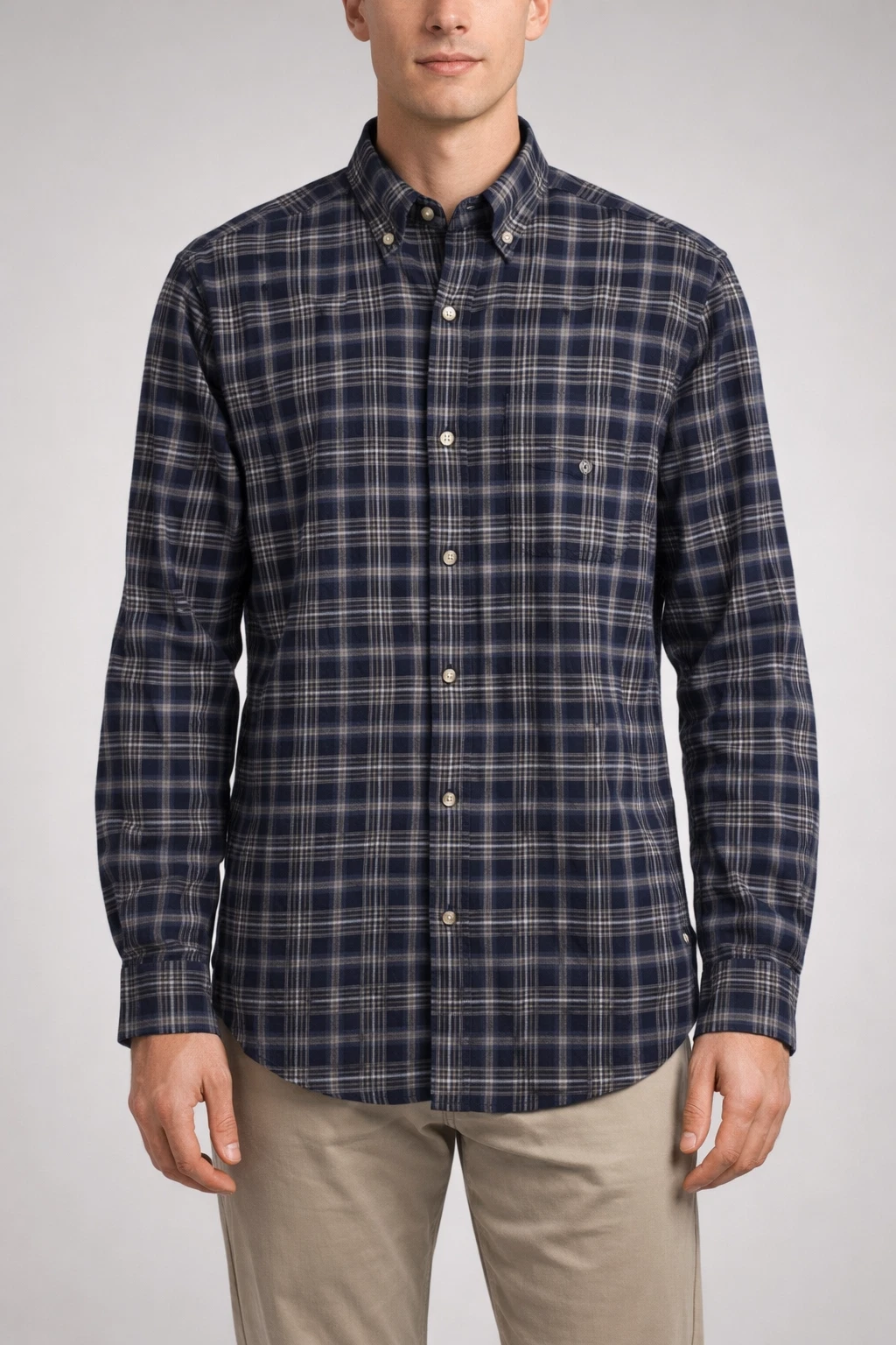 Eddie Bauer Men’s Heritage Flannel Shirt Plaid Blue Long Sleeve Button Front NWT