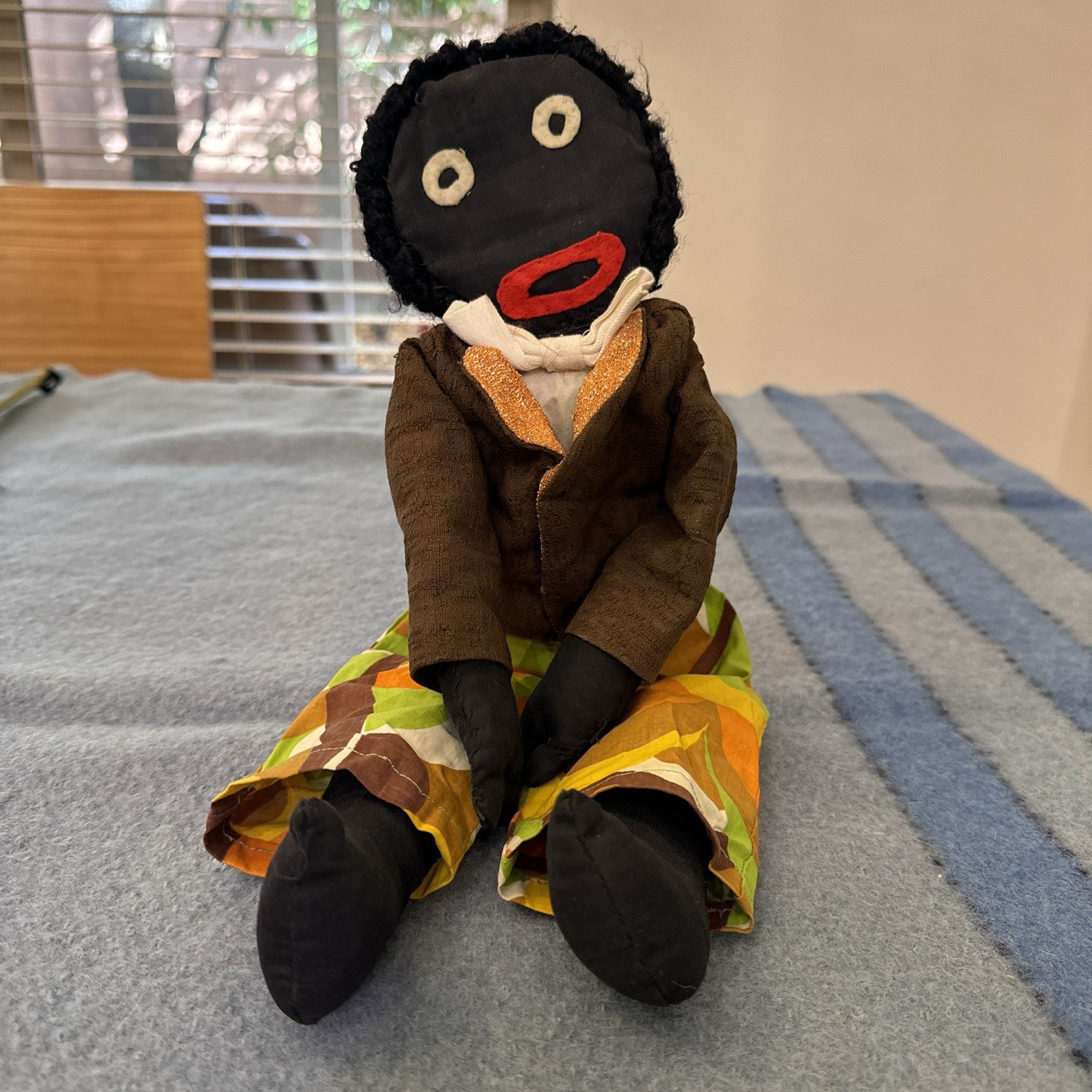 Antique Black Cloth Doll Handmade 18” Ultra Rare