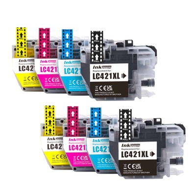 1-8 XL Patronen Set Compatible with Brother LC-421XL DCP-J 1050DW 1140DW 1800DW1