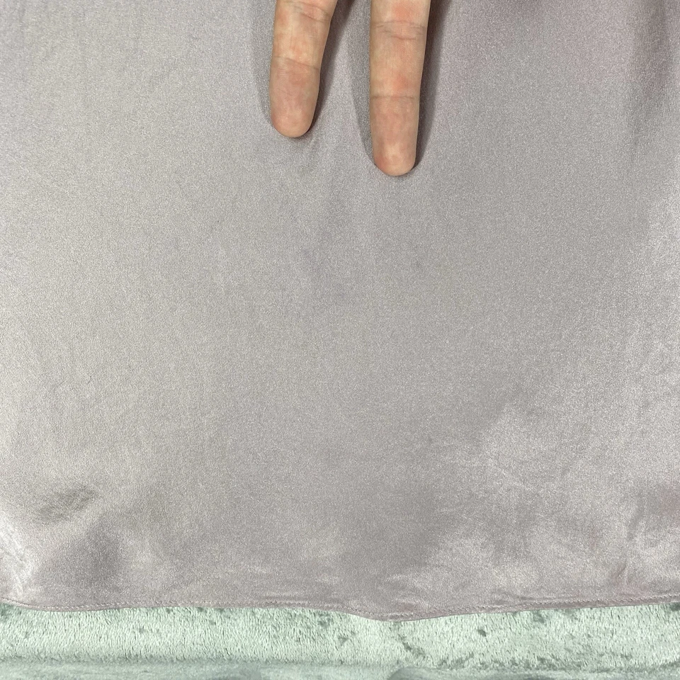 Vestido Banana Republic para mujer talla L púrpura Bliss seda sin cordones aberturas laterales corte sesgado Foto 3 de 4