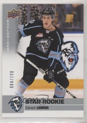 2019-20 Upper Deck CHL Star Rookie SP Exclusives 84/100 Carson Lambos #381 02hk