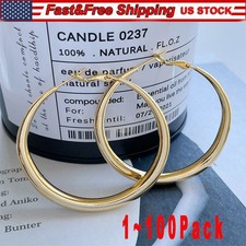 BIG HOOPS LARGE HOOP EARRINGS ROUND 4 INCH HOOPS TUBE SHINY SILVER OR GOLD TONE