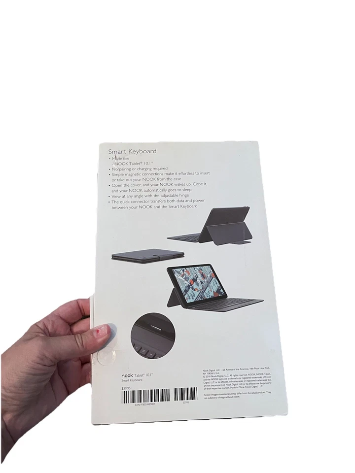 Nook Solid Black Smart Keyboard Cover For Nook Tablet 10.1 With Stand Brand New - Image 2 of 4