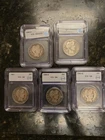 barber half dollar lot Of 5.