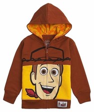 Toy Story Disney Big Face Zip-Up Hoodies -Buzz Lightyear, Sheriff Woody - Boys