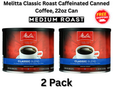 Melitta Classic Roast Caffeinated Canned Coffee, 22oz Can NEW