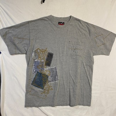 Vintage Y2K Jordan Craig T-Shirt Mens 3XL Gray Patchwork Graphic Streetwear