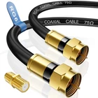 RG6 Coaxial Cable, 3FT 6FT 10FT 15FT 25FT 50FT 100FT Coax Cable Cord with Gold F