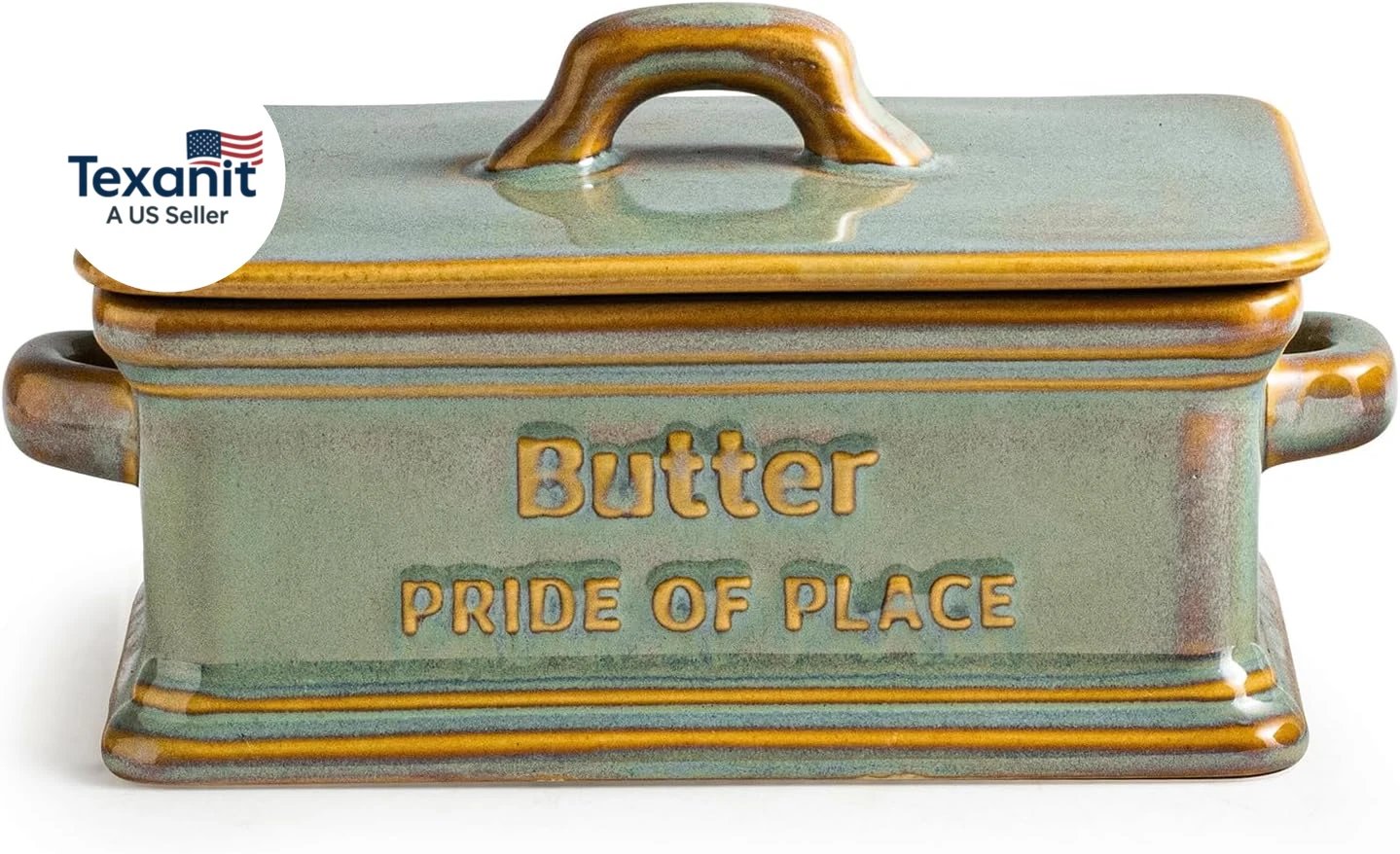 Butter Dish with Lid, Ceramic Butter Holder Container Large Butter Dish for Coun