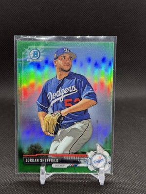 2017 Bowman Draft #BDC-134 Jordan Sheffield Chrome Green Refractor #/99