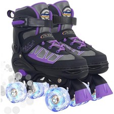 Nattork Roller Skates for Kids Boys Girls, 4 Size Adjustable Rollerskates wit...