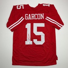 Autographed/Signed Pierre Garcon San Francisco Red Football Jersey Beckett COA