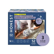 The Honest Company Clean Conscious Sleepy Sheep Disposable Overnight Diapers -
