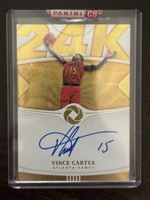 2018-19 PANINI OPULENCE 24K GOLD VINCE CARTER #14 ON CARD AUTO #15/25 24-VCT