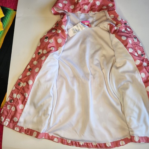 Impermeabile Disney Junior Minnie bambina 2T rosa panna a pois orecchie di topo - Foto 6 di 10