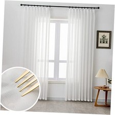 Sheer Curtains Pinch Pleated Curtains  52"W x 96"L Pack of 1 Off White