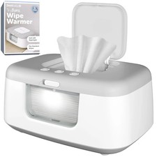Baby Wipe Warmer and Dispenser with LED Changing Light and On Off Switch Gray