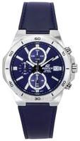 Casio Edifice Chronograph Blau Zifferblatt Lederband EFV-640L-2A 100M Herrenuhr