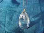 Vintage STERLING Silver NECKLACE w Faceted CRYSTAL PENDANT — photo 2