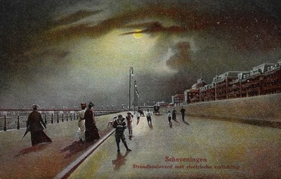 SCHEVENINGEN Strandboulevard met elektrische Lichting - Beach Boulevard N15