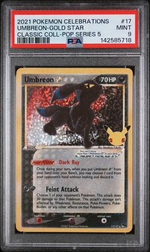 PSA 9 MINT Umbreon Gold Star Classic 25th Celebrations 17/17