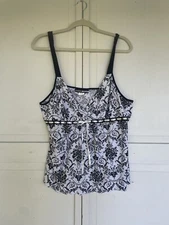 Studio Donatella Womens Camisole Set Large Black White VTG Y2K Top Bottom