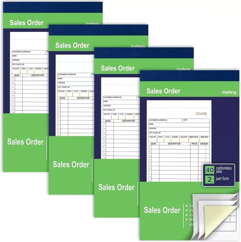 4 Pack Receipt Book, 4.17Inx7.2In Receipt Book with Carbon Copies, 2-Part Carbon