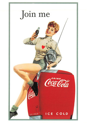 COCA COLA JOIN ME 1947 POSTER ADVERTISING 6 x4 1996 Postcard 6133c