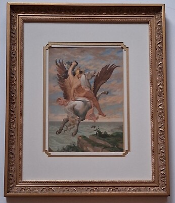 PERSEUS (PEGASUS, MEDUSA) 1890s Chromolithograph, from Joseph Blanc Oil Painting