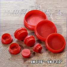 Red LDPE Plastic Protective Plugs with Outer Threads UN7/16" ~ UN2-1/2" End Cap