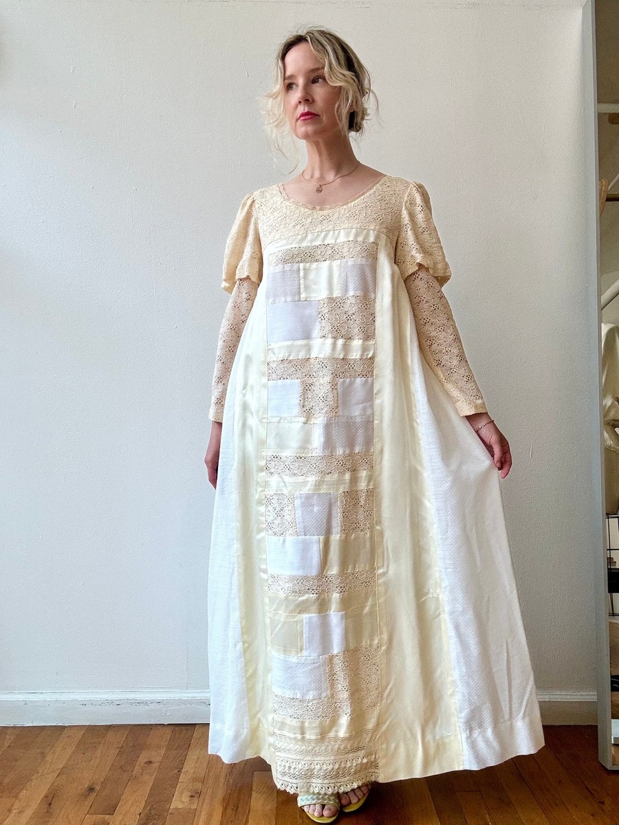 Vintage 1960s Patchwork Lace Wedding Dress | eBay