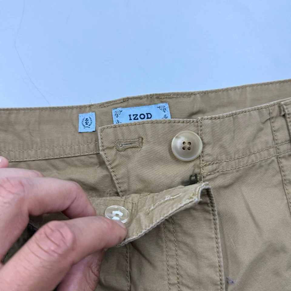 Pantalón cargo para mujer Izod talla 6 marrón algodón informal utilitario exterior tiro medio Foto 3 de 4