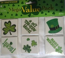 St. Patricks Day Shamrock Irish Mega Value Pack 36 Tattoos AMSCAN