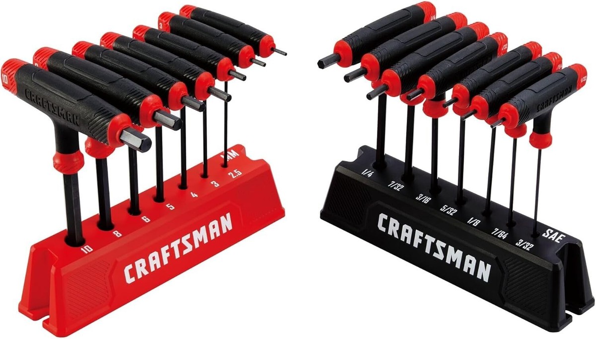 T’s CRAFTSMAN T-Handle Allen Wrench Set, Hex Keys, SAE & MM, 14 Piece