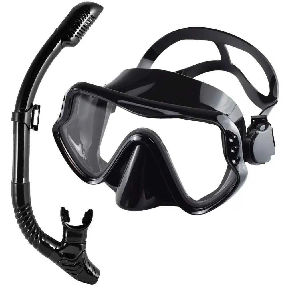 Máscara de buceo de snorkel para adultos vidrio templado kits de equipo de snorkel profesional