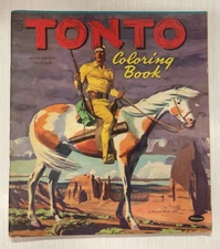 1957 Tonto Coloring Book Whitman Co Lone Ranger USA Cowboys Western Rare