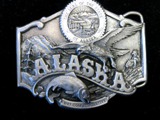 Alaska 1987 Commemorative Siskiyou Pewter Belt Buckle Limited Edition 12/3000
