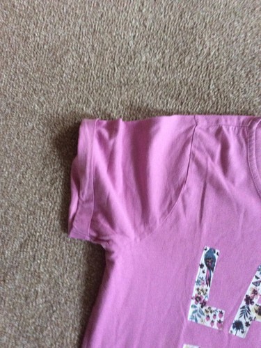 Ladies Dusky Pink M&Co LAZY DAYS Shortie Cotton Short Sleeve Nightie Size 10/12 - Picture 5 of 6