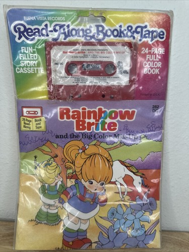 VTG Rainbow Brite & The Big Color Mix Up Read Along Book Cassette Tape 1984 NEW - Picture 2 of 12