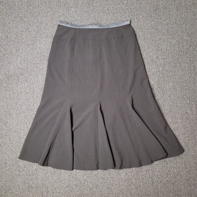 Zac Rachel Women's Midi Skirt Gray Adult Size 10 Petite Stretch