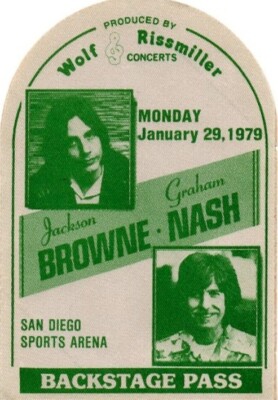 JACKSON BROWNE / GRAHAM NASH 1979 SAN DIEGO SPORTS ARENA BACKSTAGE