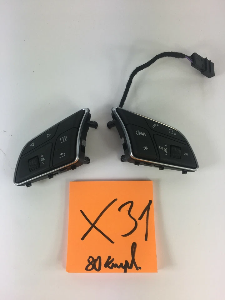 Botón de control del volante negro Audi S3,A3 Quattro A3Sportback Q2 Foto 2 de 3